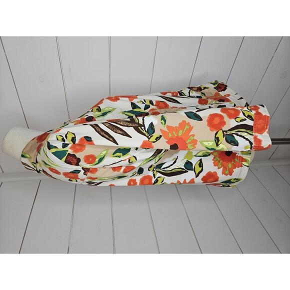 Chico's Medium cream orange & green floral lightweight jacket - Picture 2 of 6